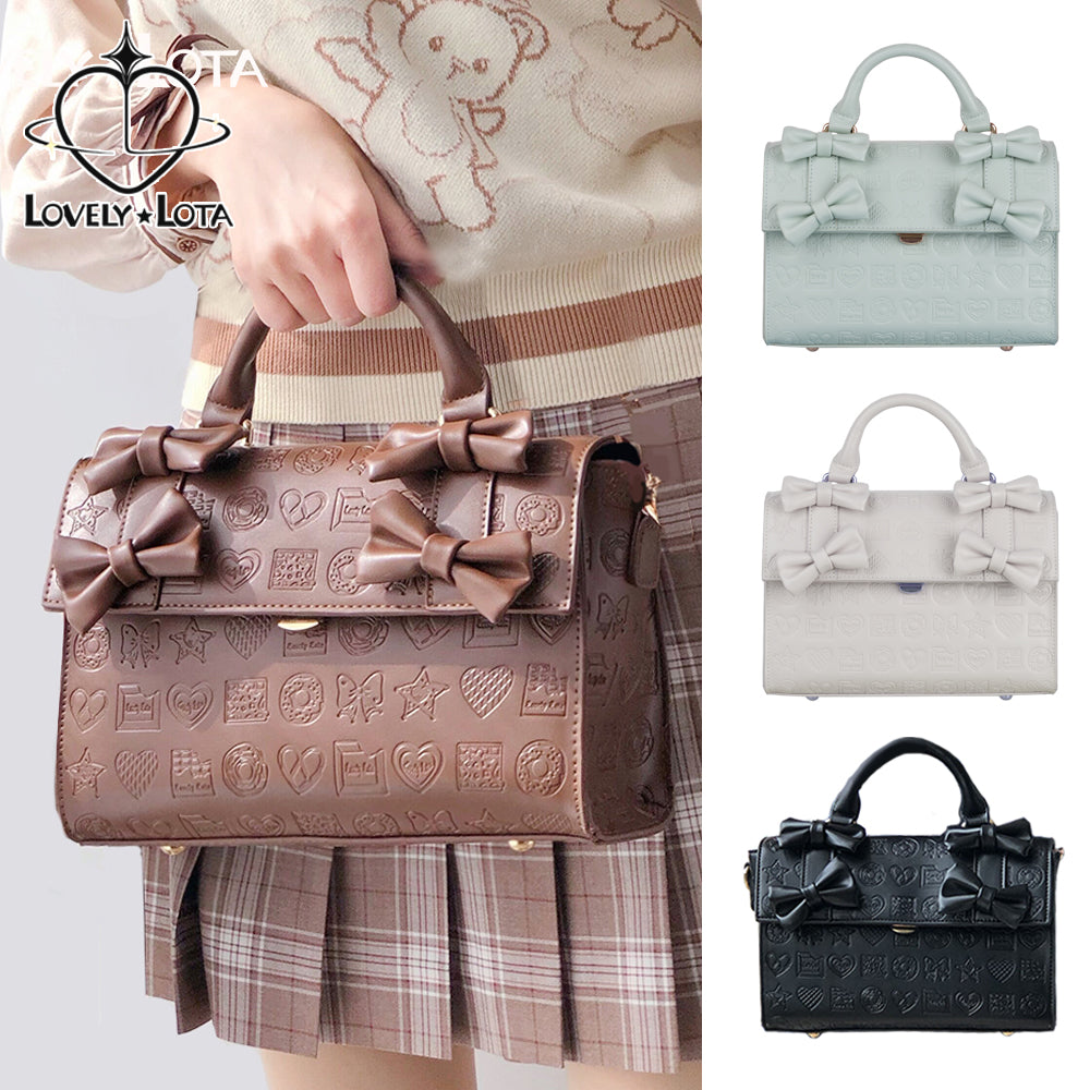 Lovelylota - Sweet Heart Embossed Chocolate Lolita Bag