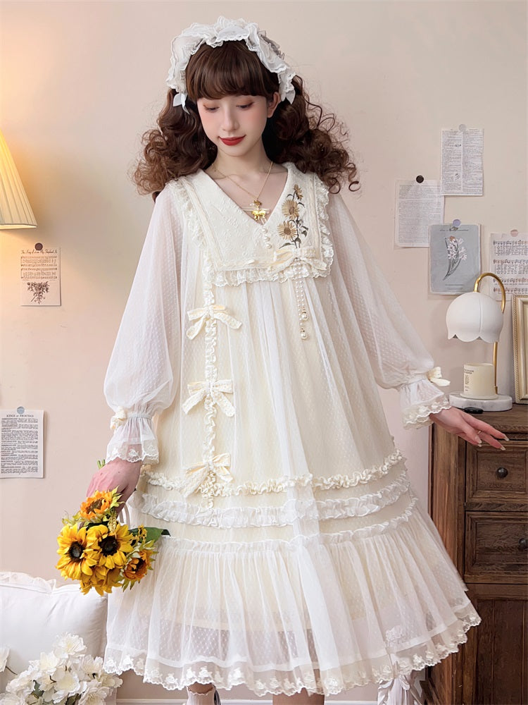 Letters from Unknown Star - Sunflower Diary - Spring Lolita Dress Long Sleeve OP