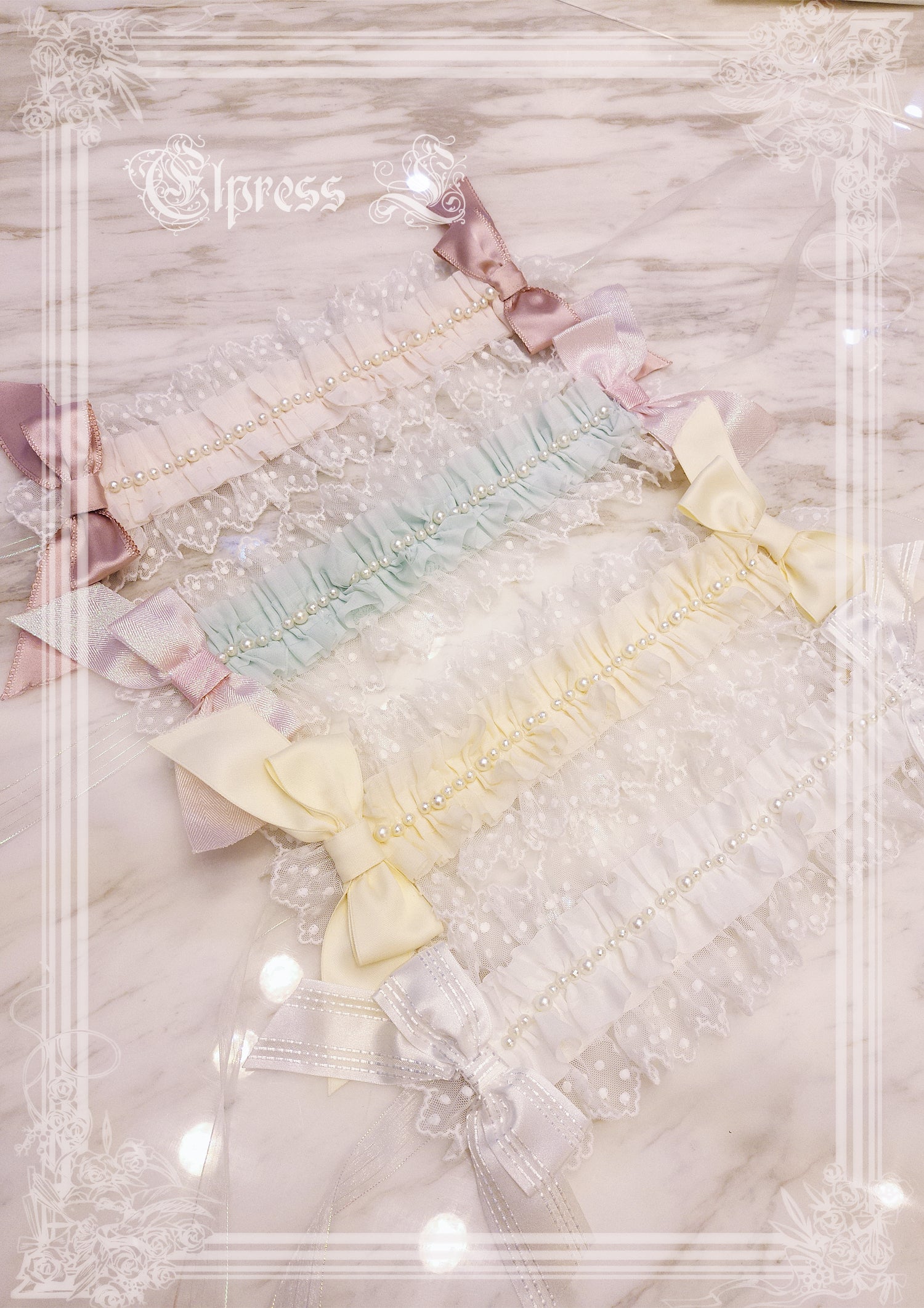 Elpress L~Wedding Lolita Floral Headdress BNT Veil pink hairband