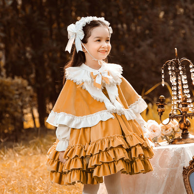 Kid Lolita Princess Cloak Dress orange 80cm 
