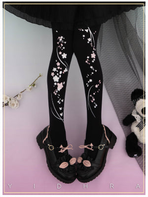 Yidhra - 3D Print Chinese Qi Lolita Pantyhose One Size black 120D normal version