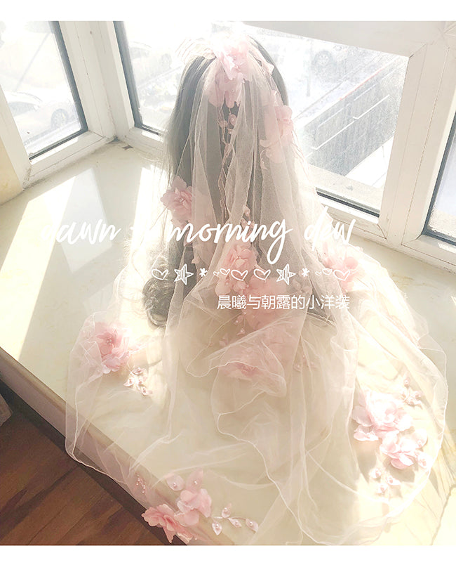 (Buyforme)Dawn and Morning~Flower Wedding Lolita Accessories Headdress Set (veil) 7812:87236