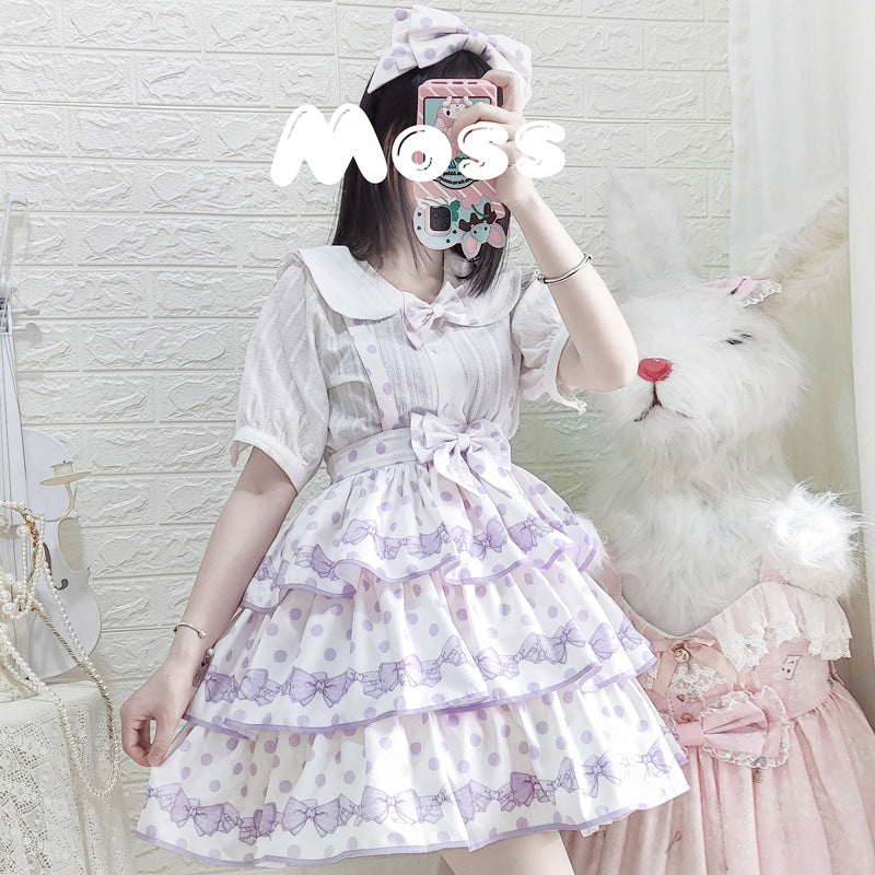 Eieyomi - Little Hetty - Sweet Daily Polka Dot Straps Lolita Skirt