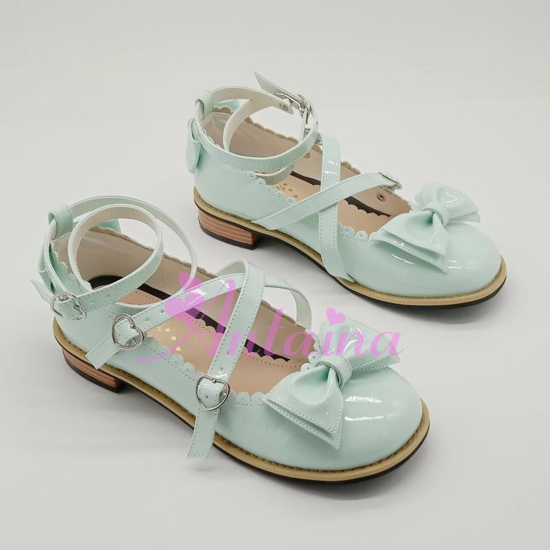 Antaina~ Japanese Style Lolita Tea Party Shoes Size 34-37 34 shining mint green 