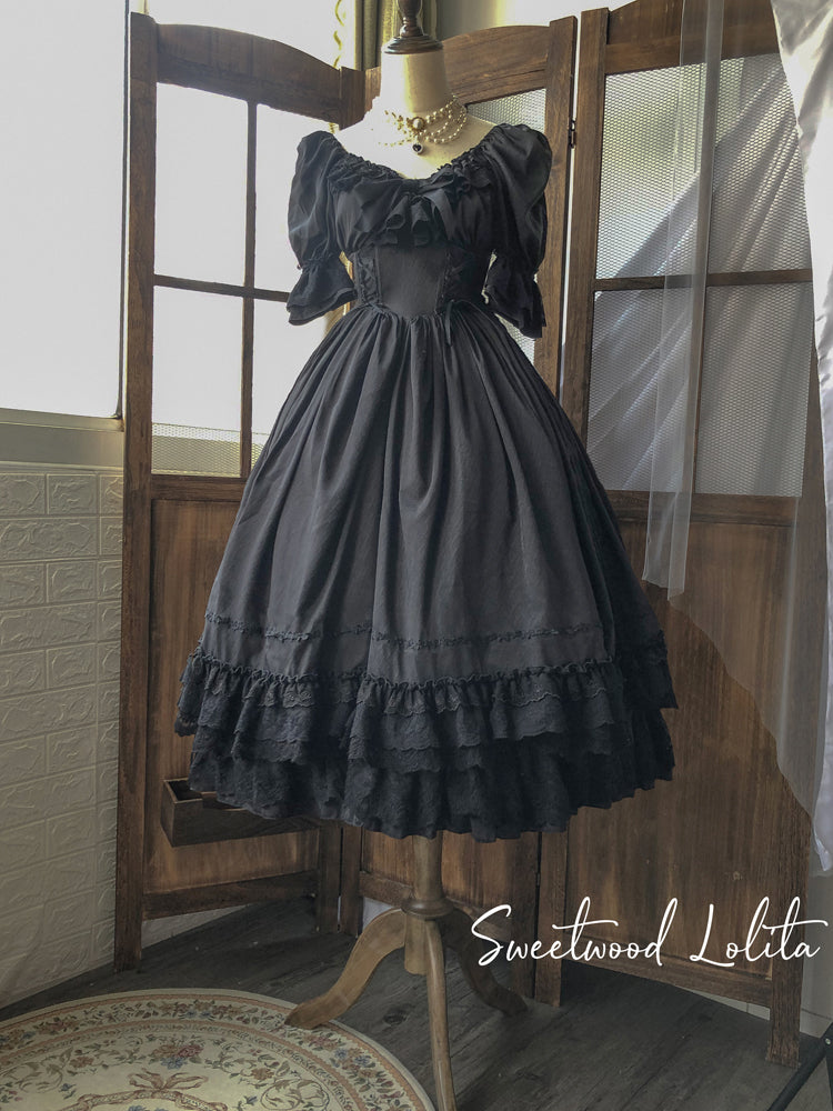 Sweet Wood - CLA Vintage French Lolita OP Dress (2XL 3XL L M S XL) 3802:20869