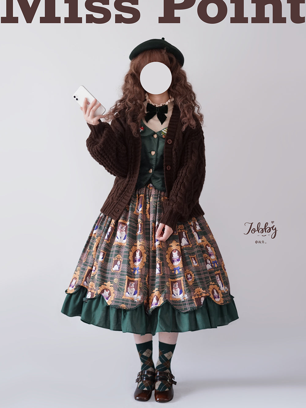 Miss Point~Christmas Preppy Style Velvet Lolita SK Vest Set 3690:22655