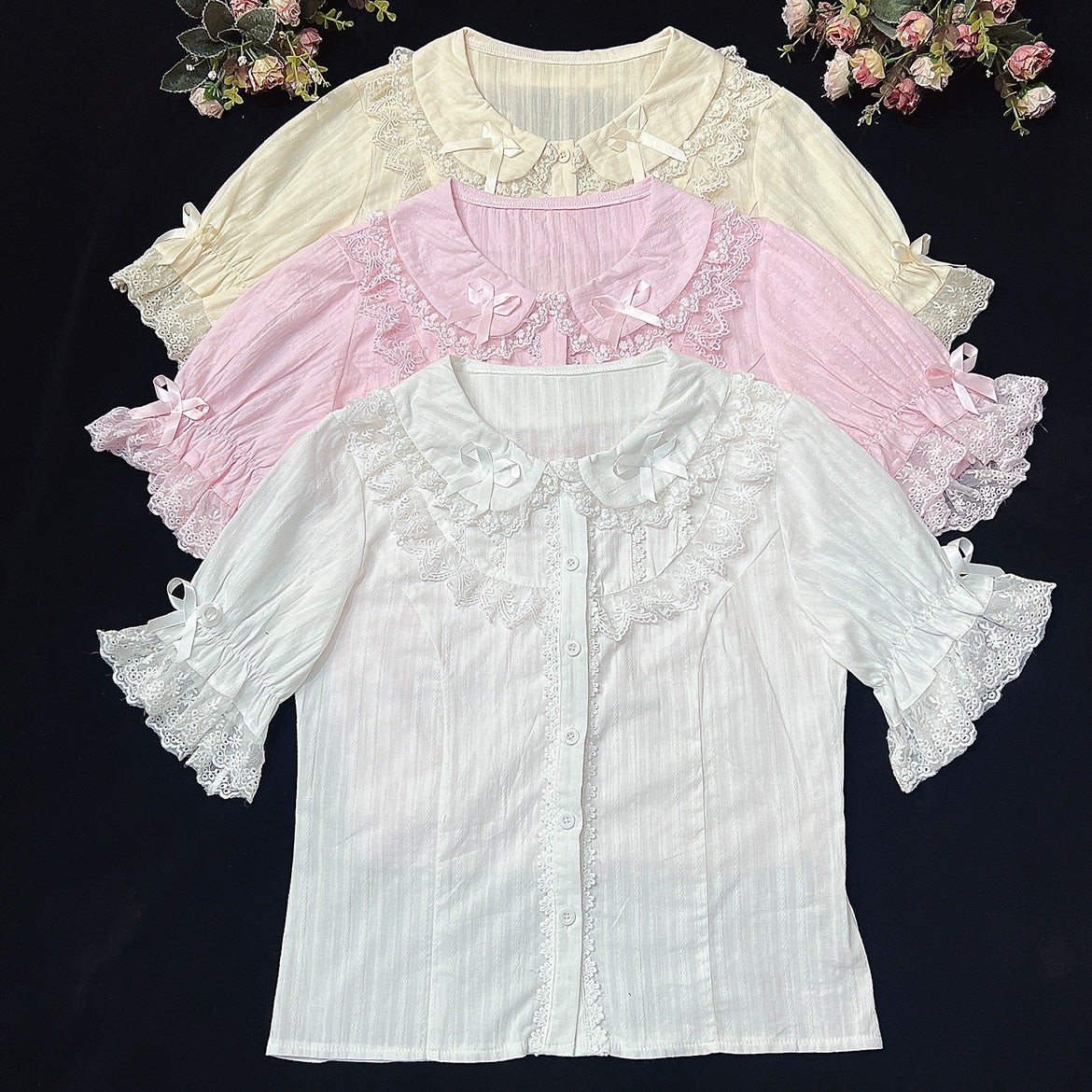 Summer Short Sleeve Cotton Lolita Blouse