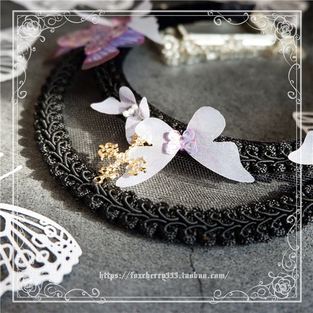 Fox Cherry - Gothic Lolita Butterfly Vintage Gauze Headdress