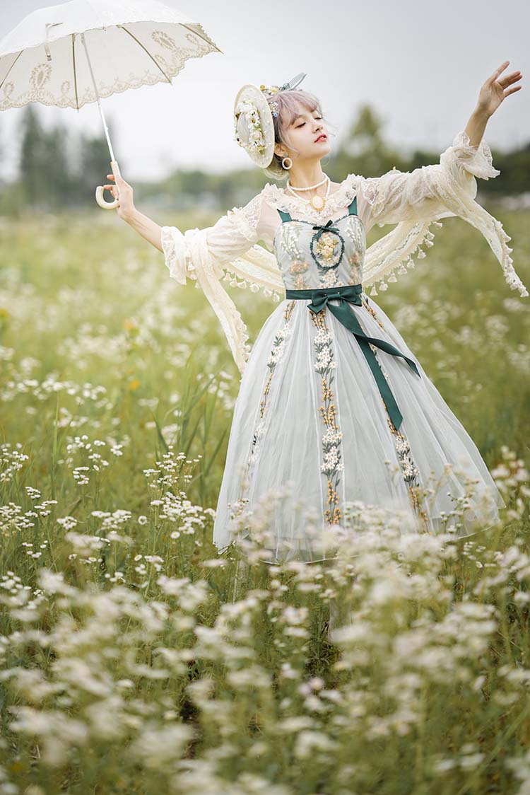 ZeeYe - Qi Lolita Accessory Lace Tassel Shawl