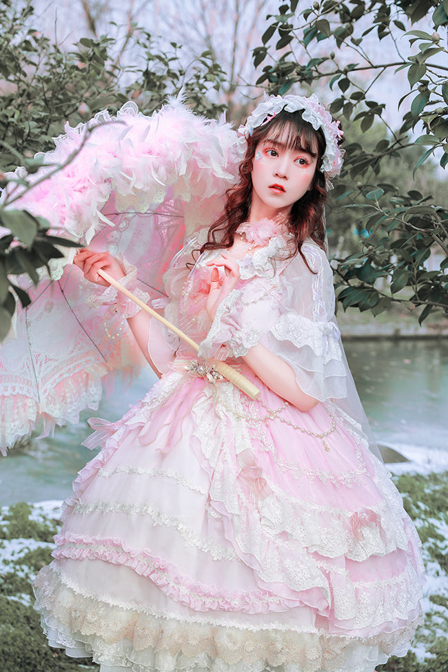 (Buyforme)Dawn and Morning~Flower Wedding Lolita Accessories Headdress Set 7812:87234