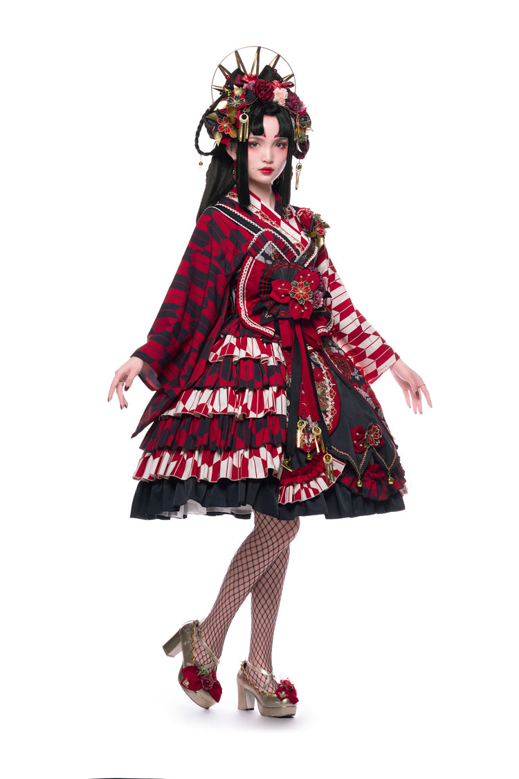 Youruipai - Japanese Wa Lolita Tea Party Red Dress 2370:38033
