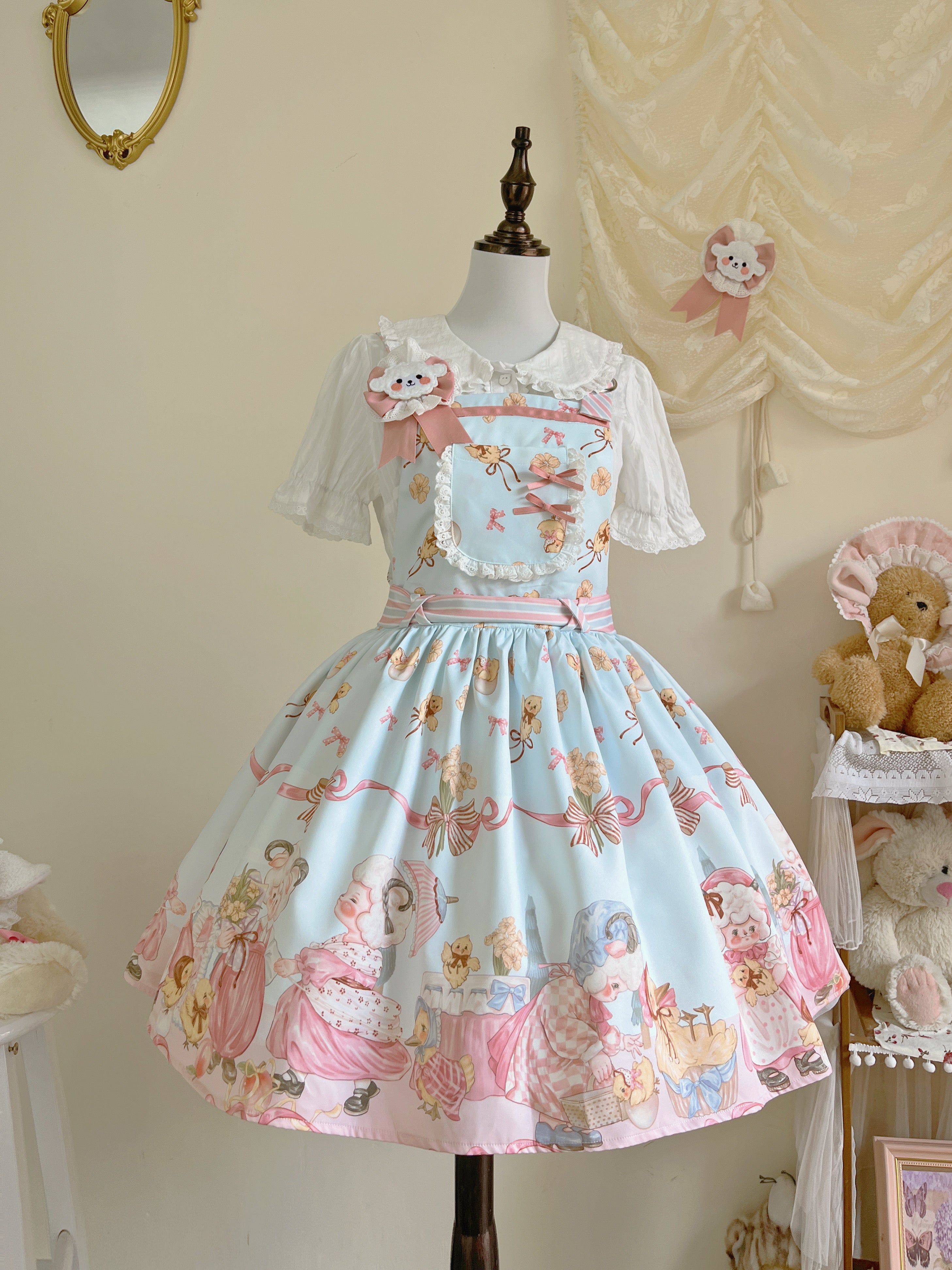 (Buyforme)MeowMeow~Sheep Pattern Waltz Princess Lolita JSK Salopette 11806:122388