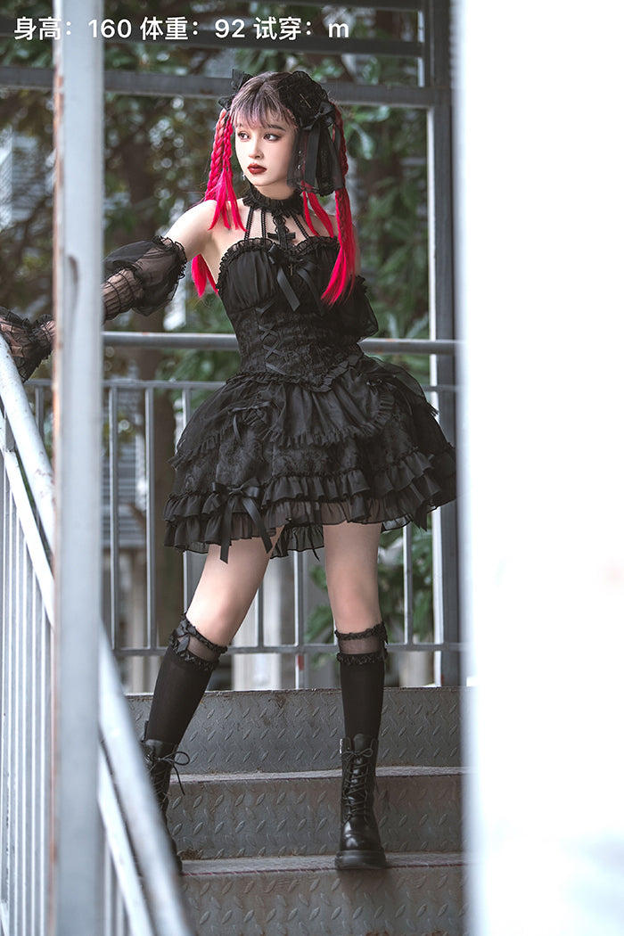 Alice Girl - Cross Maiden - Gothic Lolita Dress, Ballet Halterneck Lolita JSK 104:66887