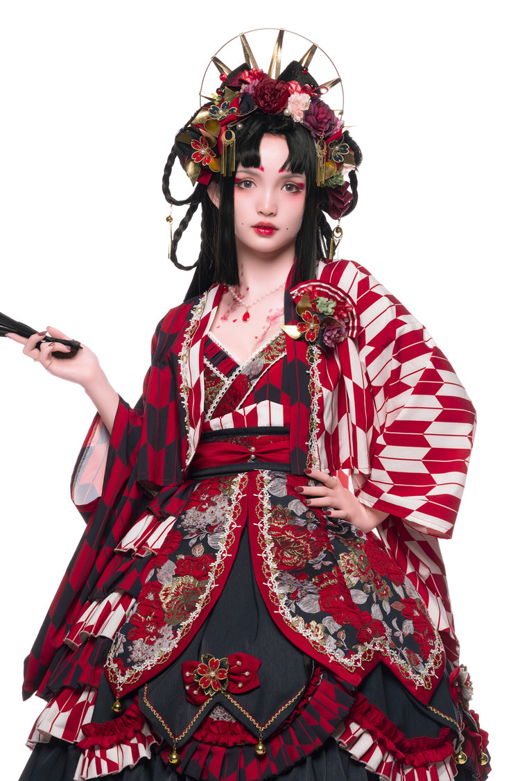 Youruipai - Japanese Wa Lolita Tea Party Red Dress 2370:38035