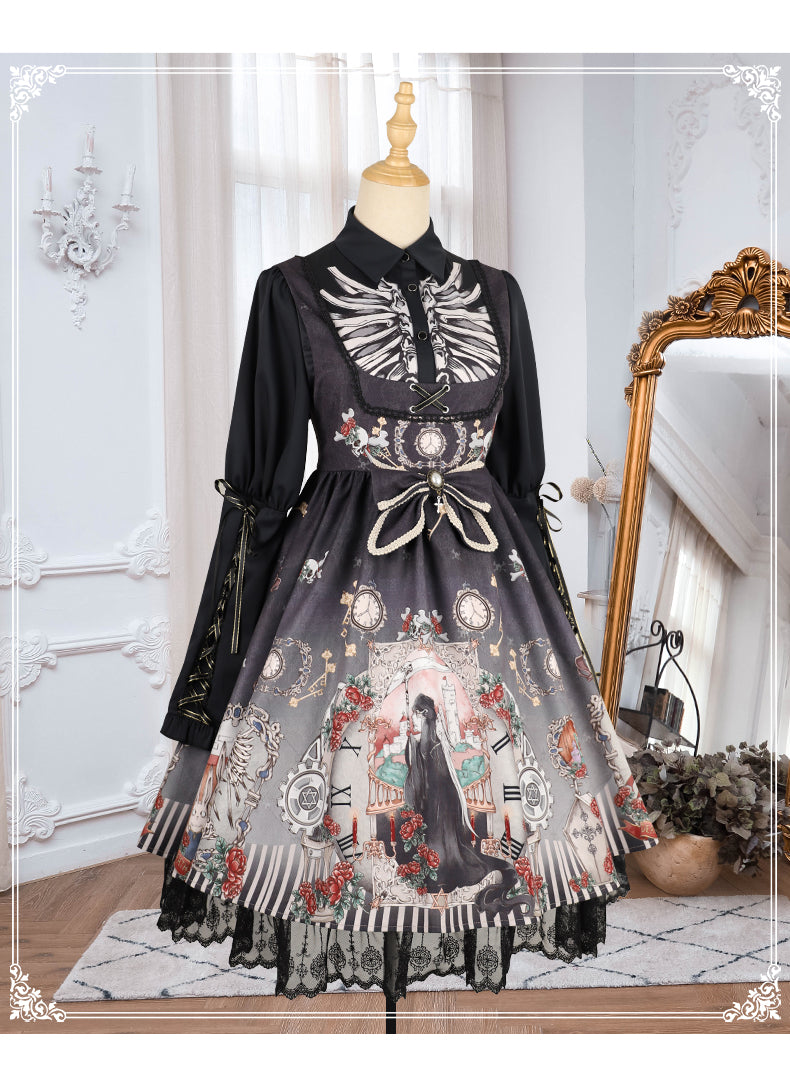 YingLuoFu - Black Fairytale - Gothic Twins Lolita JSK 4064:17483