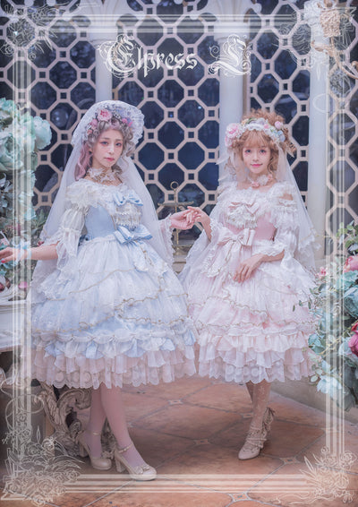 Elpress L~Christmas E~Light Pink Sweet Lolita Princess Jumper Skirt   