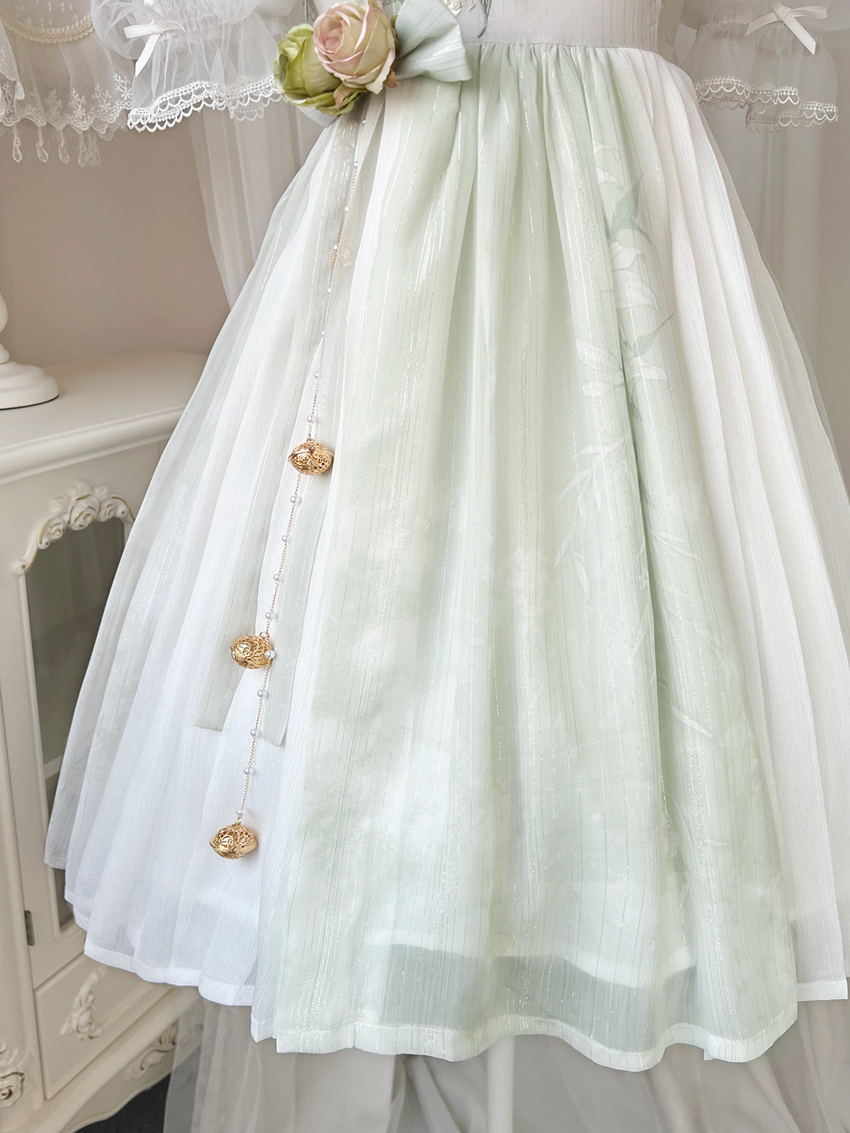 Cornfield Lolita - Wind Singing Lily - Qi Lolita Embroidered Dress Suit