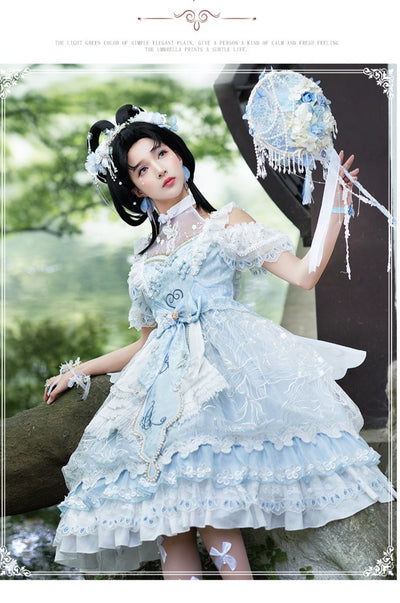YingLuoFu~YaoYangFuJi~Lolita Tea Party JSK Dress S jsk dress 