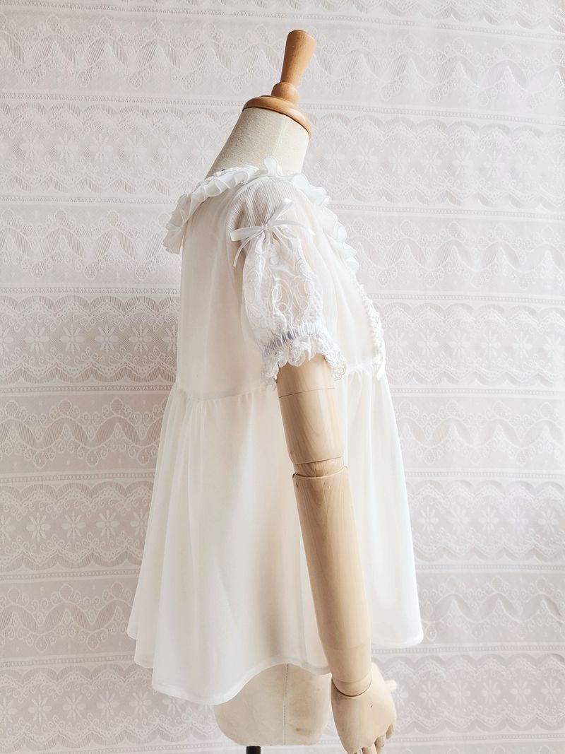 Yilia - Elegant Lolita Summer Short Sleeve Blouse
