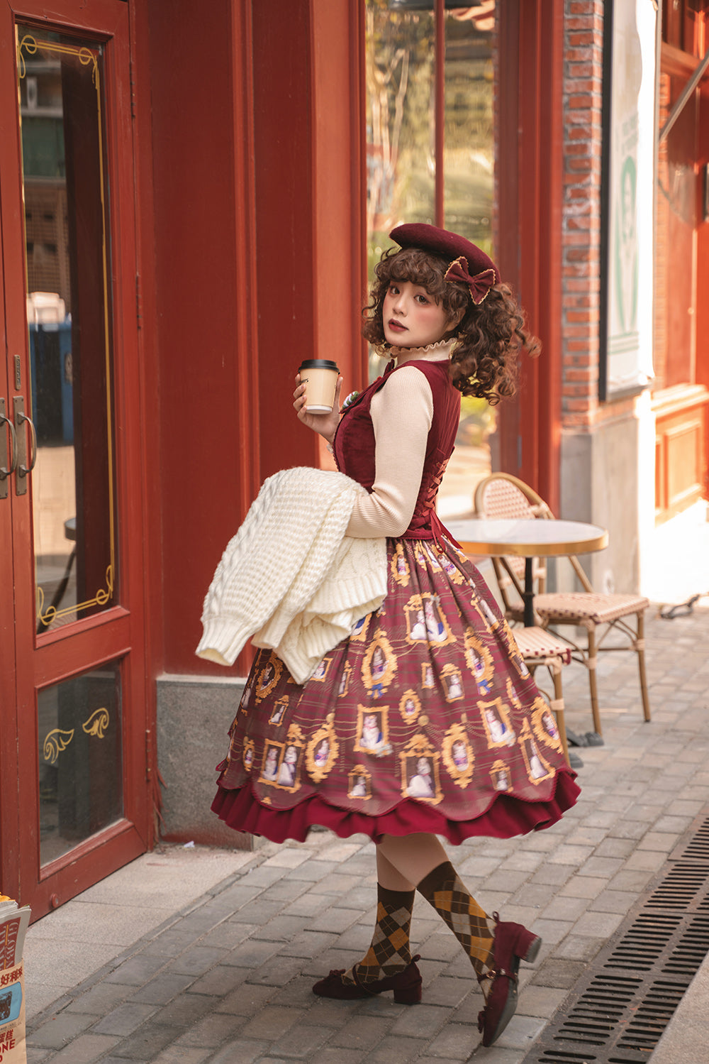 Miss Point~Christmas Preppy Style Velvet Lolita SK Vest Set 3690:22643