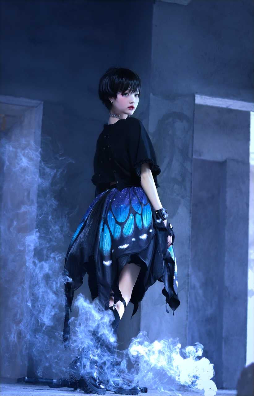 Star Fantasy - The Butterfly Effect Lace-up Punk Skirt Set