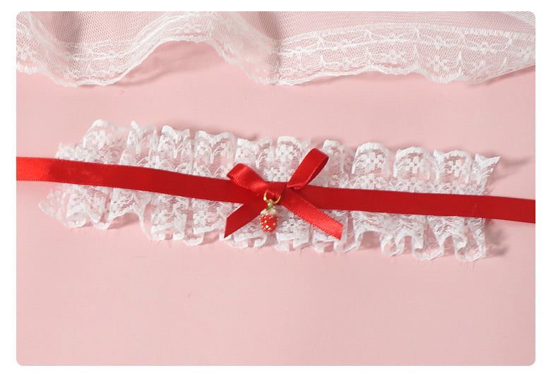 MaoJiang Handmade - Retro Lolita Bow Bracelet red