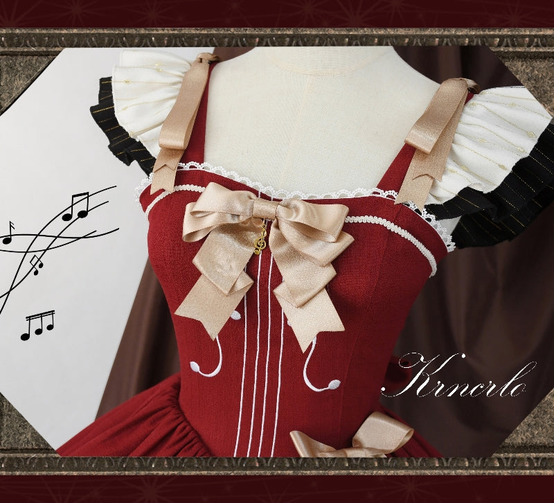 Krncrlo - Cello Vintage Elegant 3 Tiered Lolita Jumper Dress