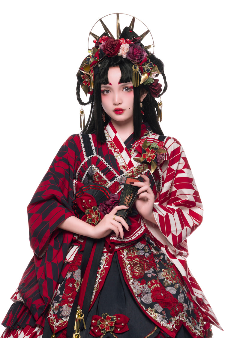 Youruipai - Japanese Wa Lolita Tea Party Red Dress 2370:38041