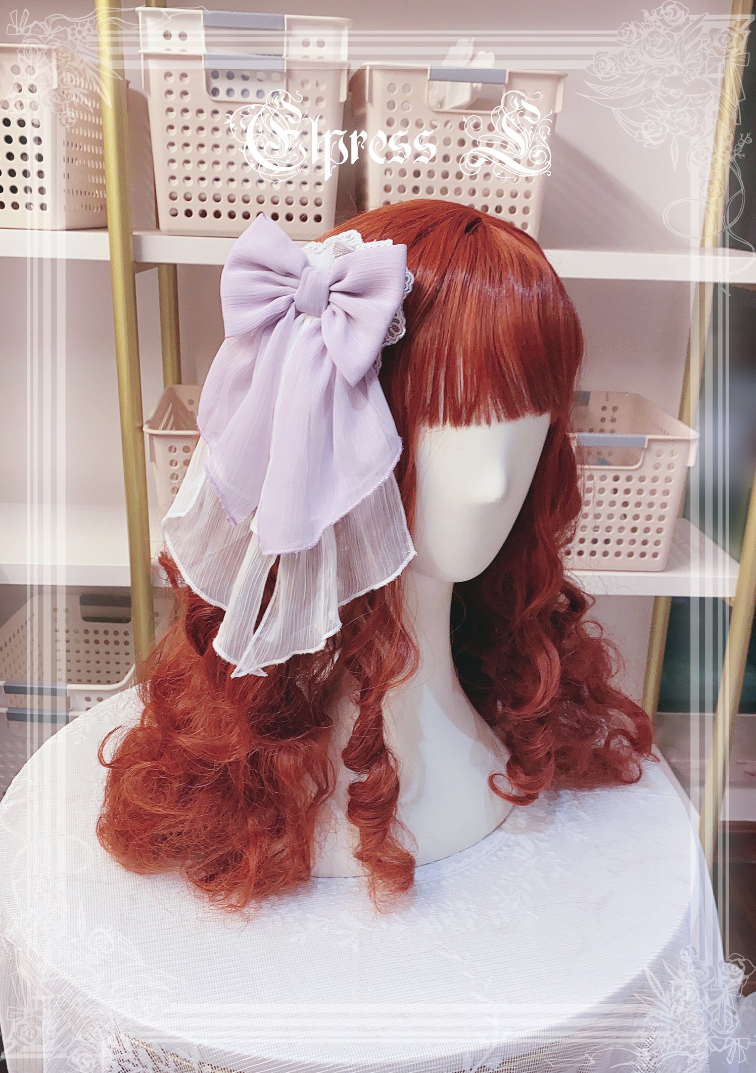 Elpress L~3D Flower Lolita Hairband Cuff Brooch Multicolors purple side cllip (one piece only) (purple) 2992:30405