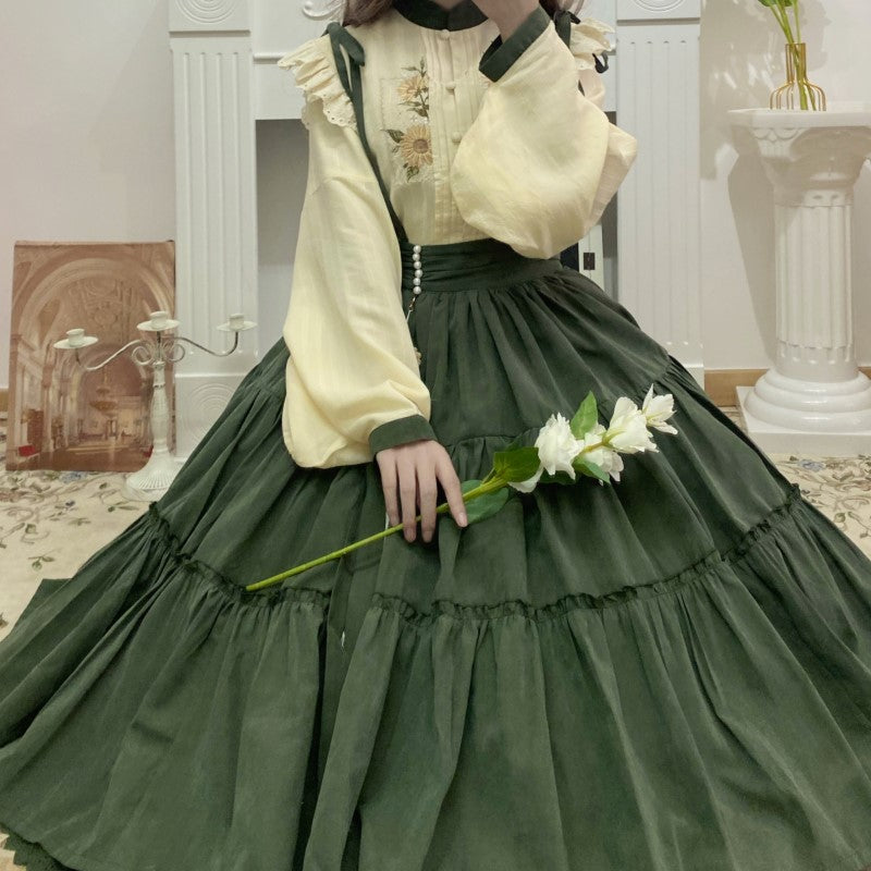 Meow Jun - Sunflower Appointment - Chinese Style Skirt and Blouse