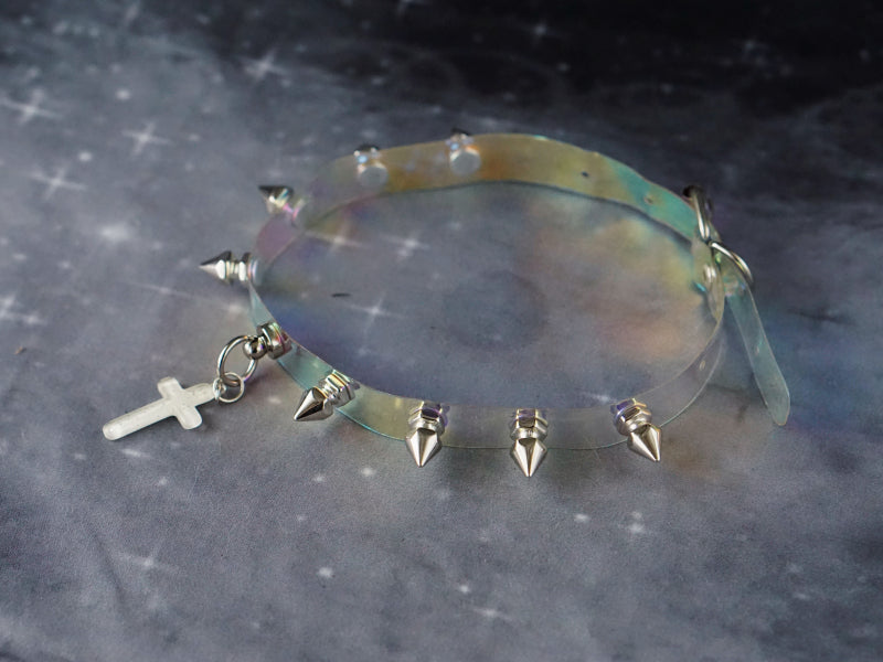 Strange Sugar - Gothic Lolita Cross Leather Choker No.13 Laser cross