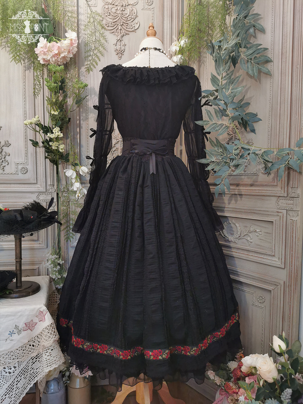 Miss Point~The Sally Gardens~Fish Bone High Waist Lolita Skirt 8492:91184