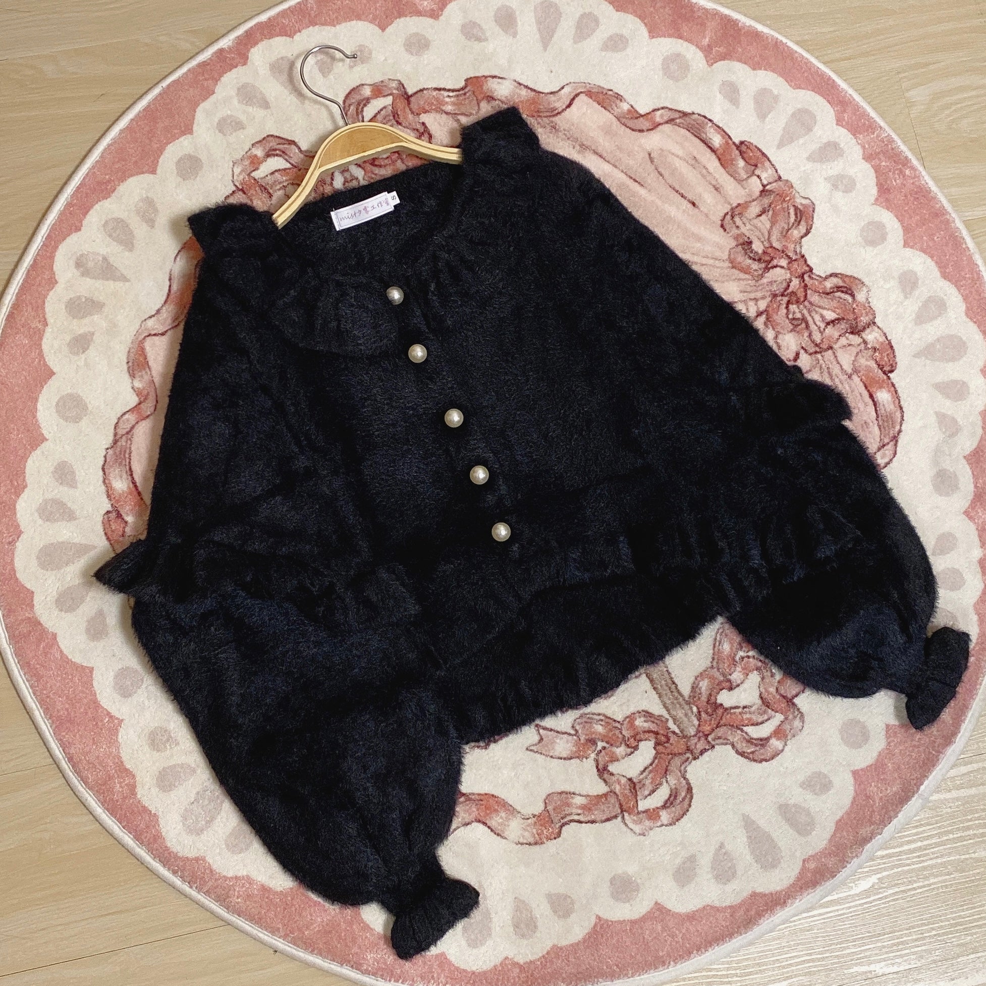 MIST - Small Ointment - Sweet Lolita Thick Sweater Coat Puff Sleeve S black