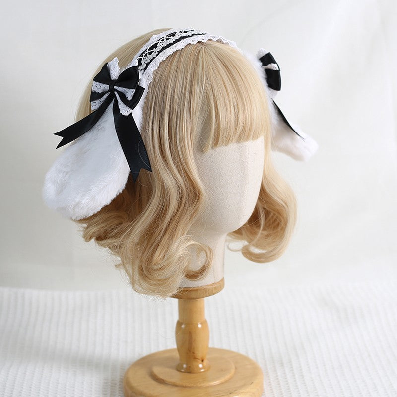 Xiaogui - Sweet Lolita Rabbit Ear KC Headband black