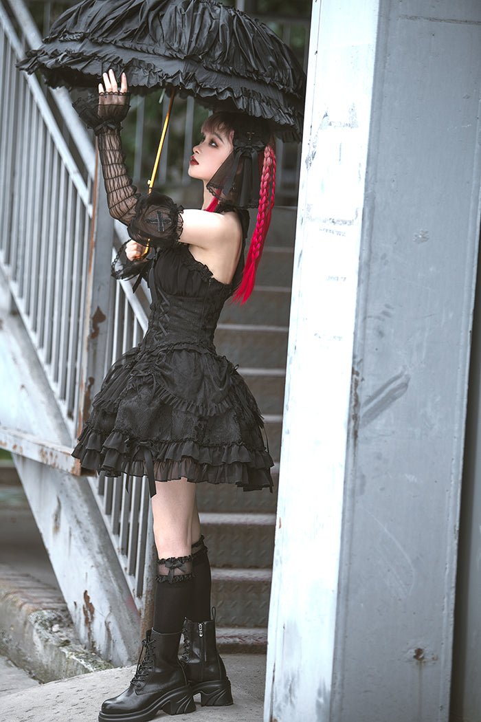 Alice Girl~Cross Maiden~Gothic Lolita Cuffs Puff Arm Sleeves 106:66805
