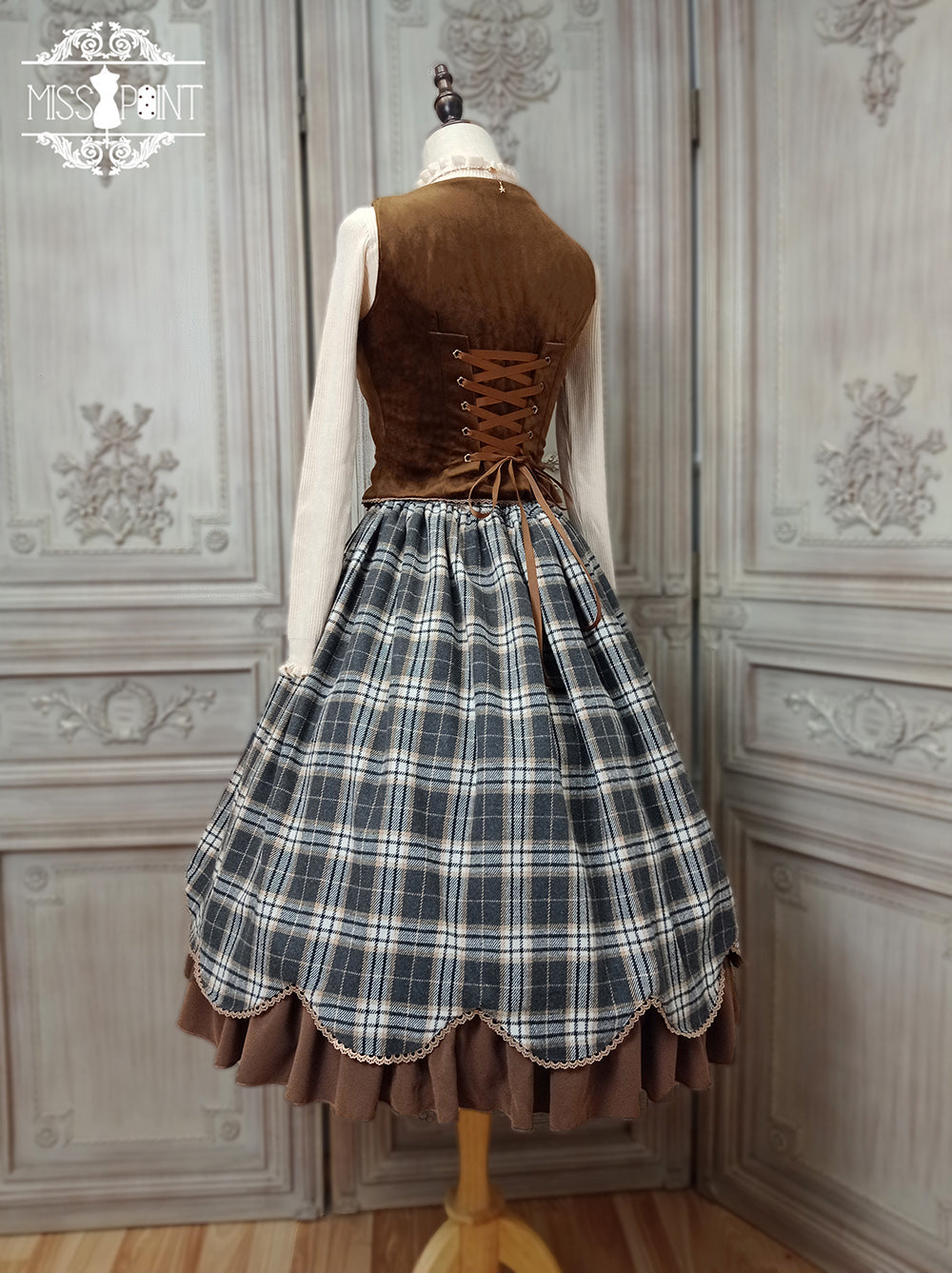 Miss Point~Christmas Preppy Style Velvet Lolita SK Vest Set 3690:22737