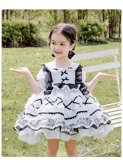 ZIIVAXXY Lolita~Summer Kid Lolita Short Sleeve Dress white 130cm 