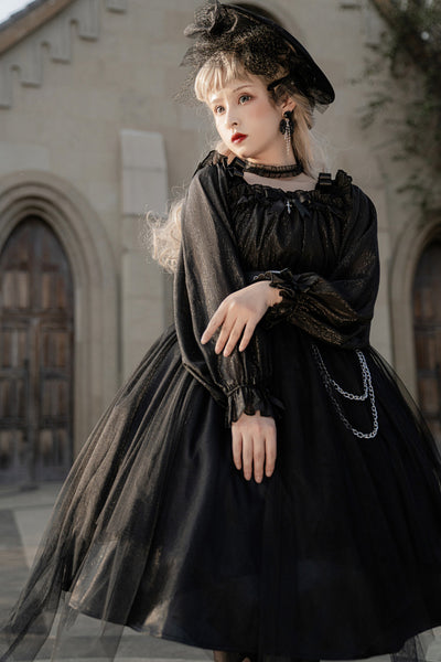Your Princess~Gothic Lolita High Waist Black Dress   