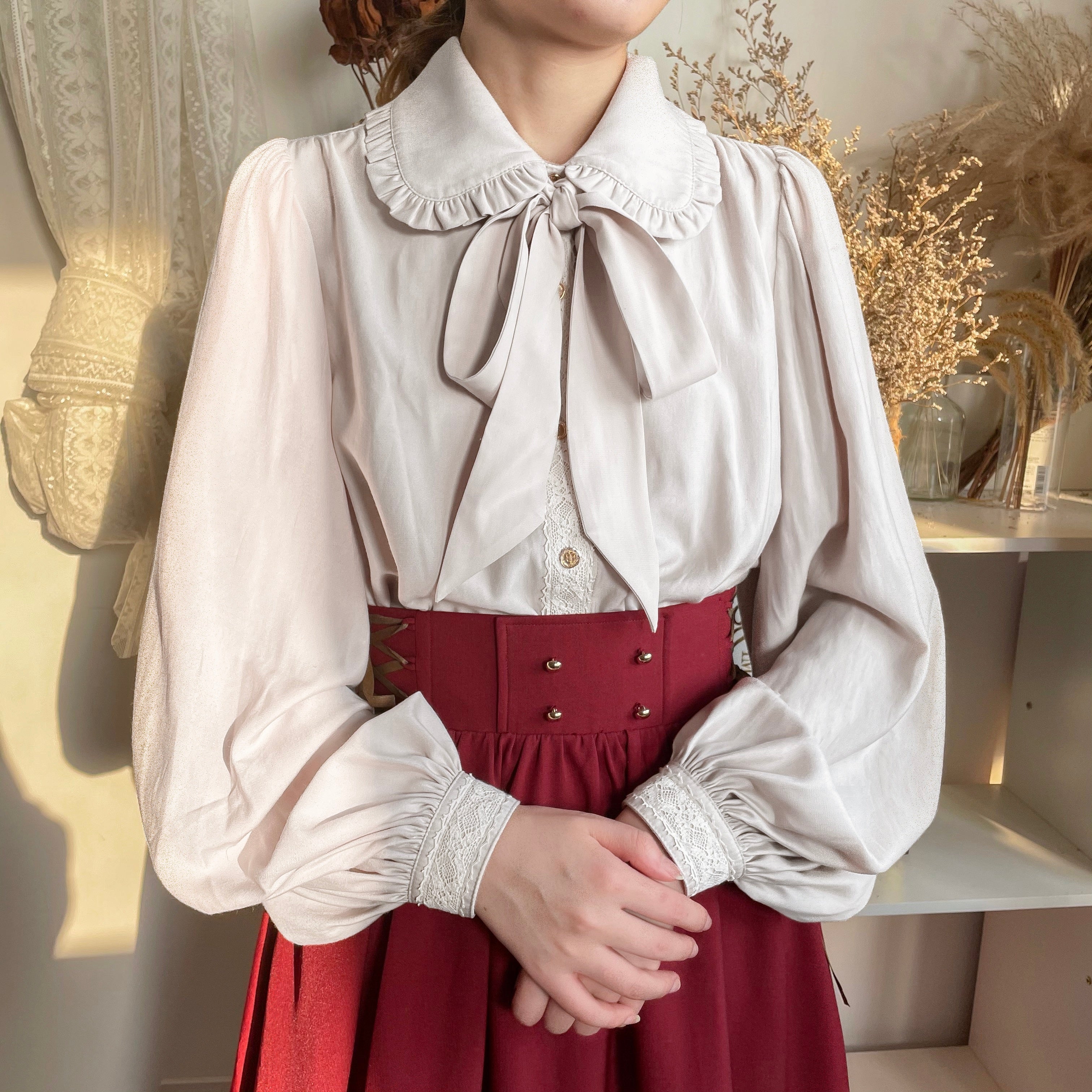 YuanSu - Mayer's Whisper - Vintage Lolita Large Sleeve Blouse (L M S) 1912:44591