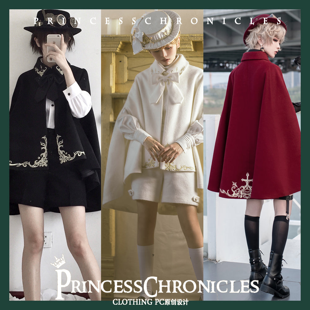 Princess Chronicles - Medieval Ouji Lolita Embroidered Cape 4400:12067