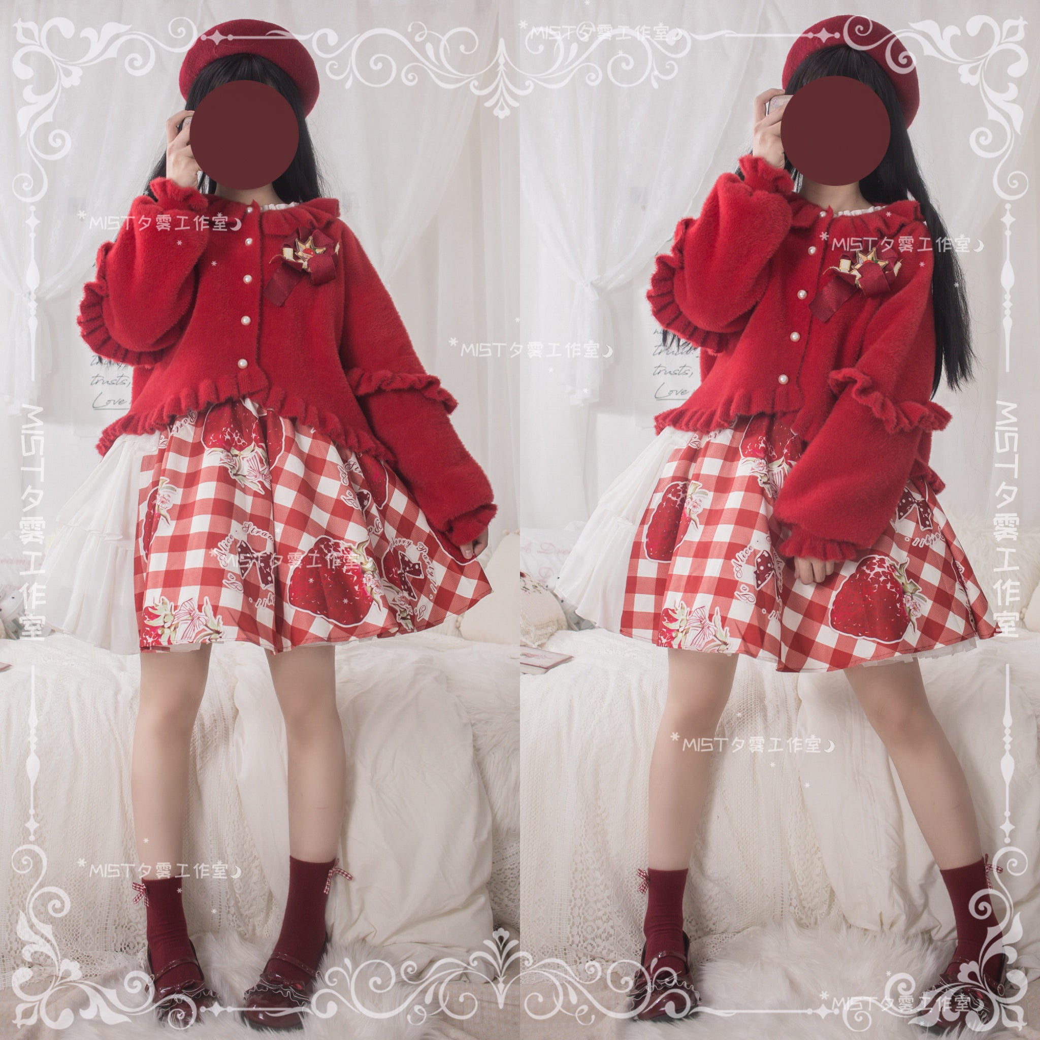 MIST~Small Ointment~Sweet Lolita Thick Sweater Coat Puff Sleeve 9900:113778
