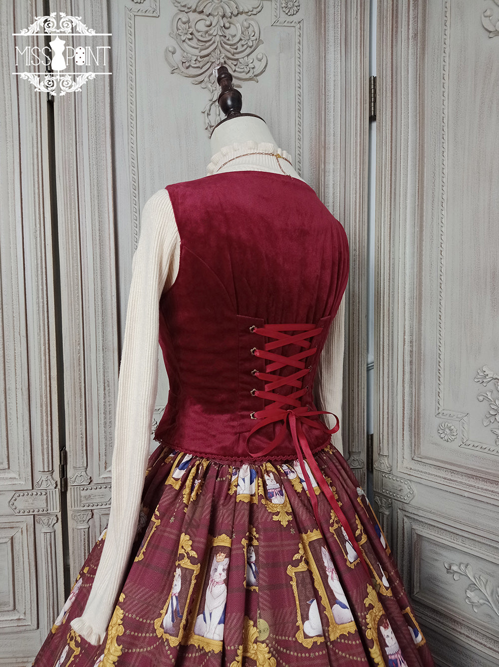 Miss Point~Christmas Preppy Style Velvet Lolita SK Vest Set 3690:22697