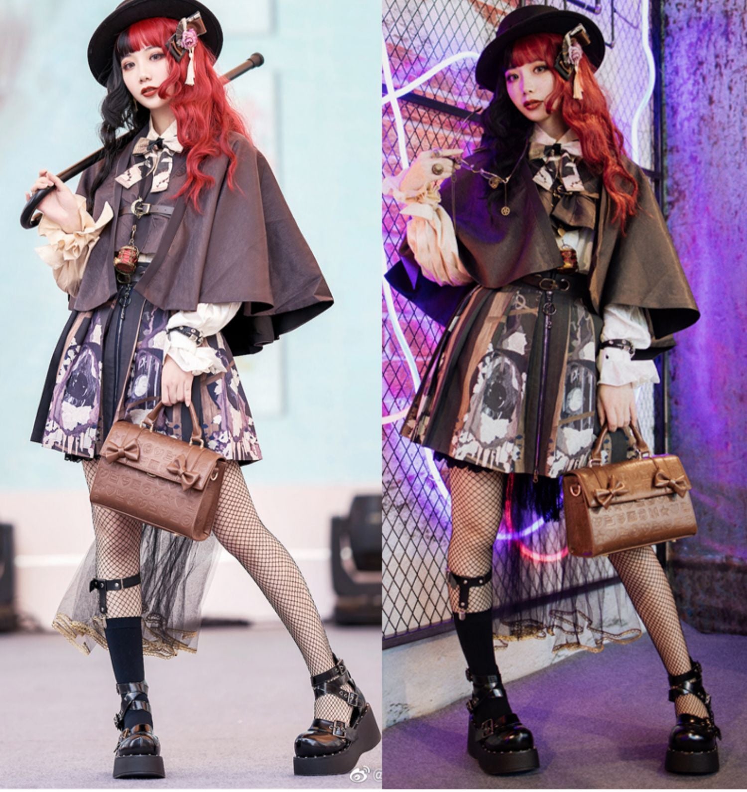 Lovelylota - Sweet Heart Embossed Chocolate Lolita Bag