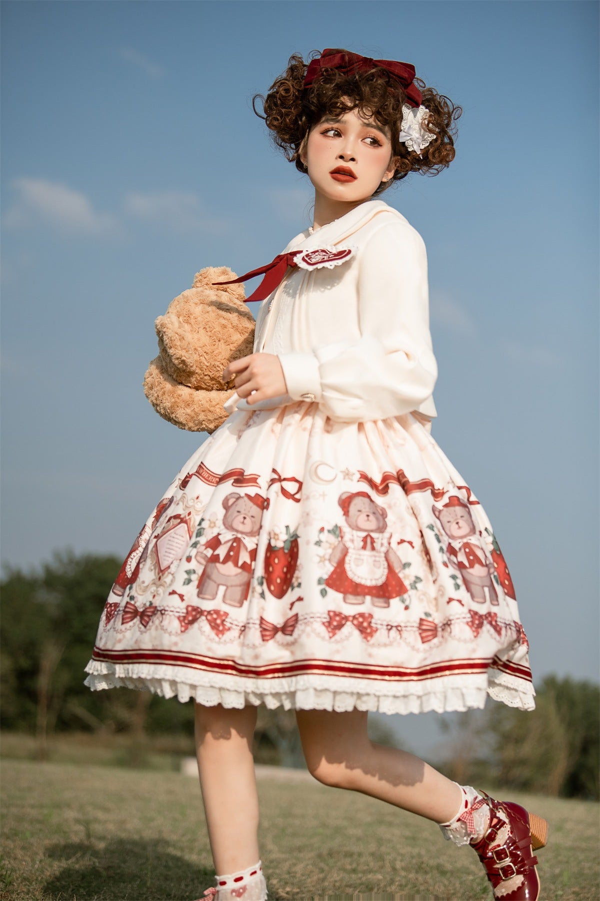 Designer's Gift - Christmas New Year Winter Lolita JSK Coat Set