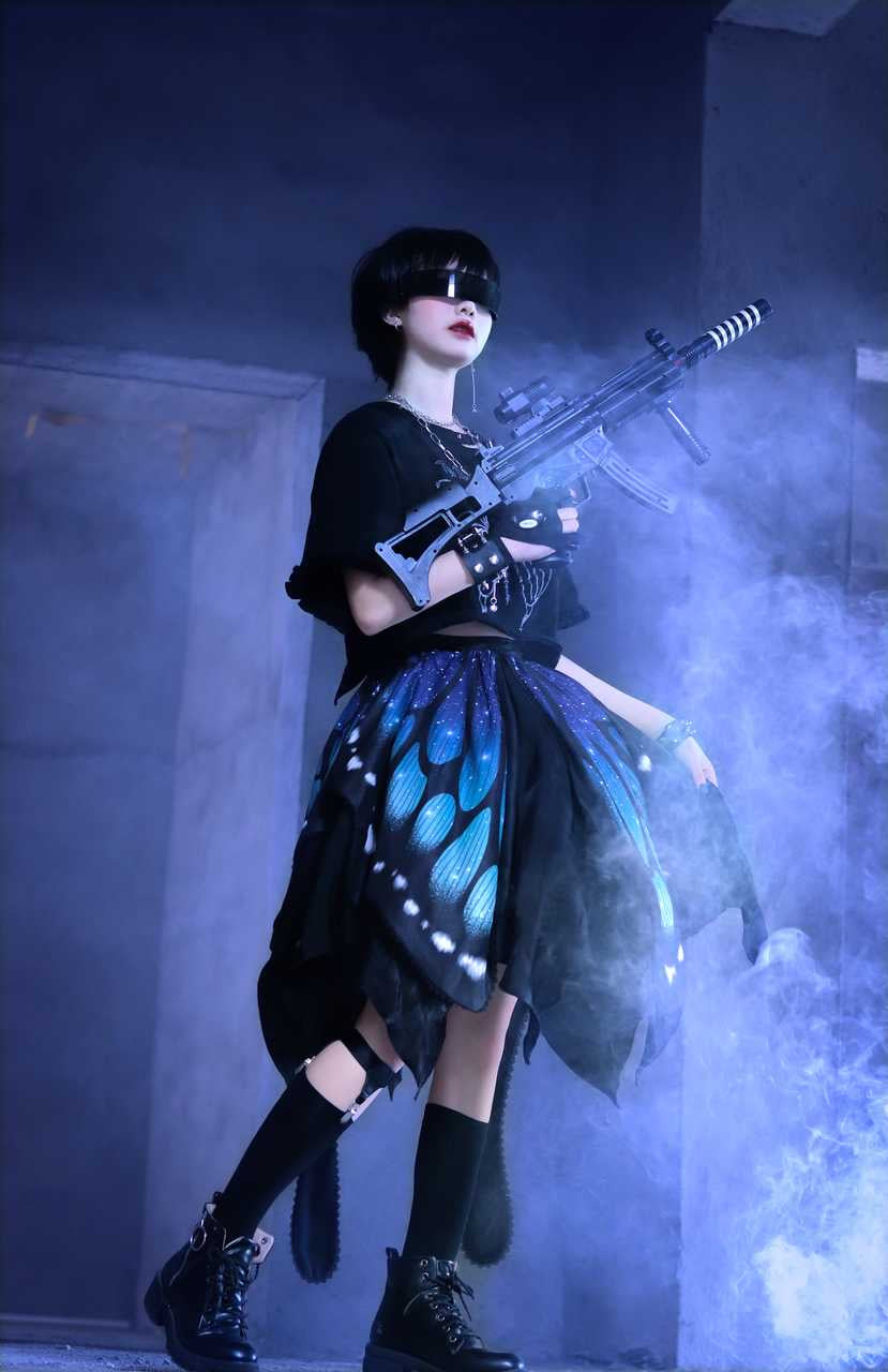 Star Fantasy - The Butterfly Effect Lace-up Punk Skirt Set