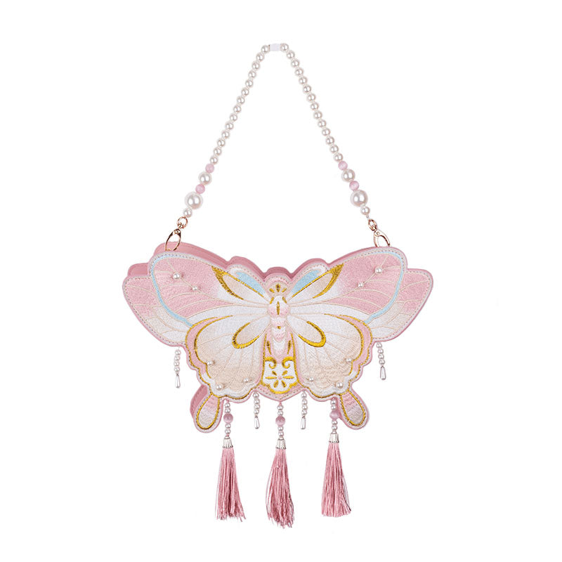 LovelyLota - Butterfly - Chinese Qi Lolita Butterfly Bag pink