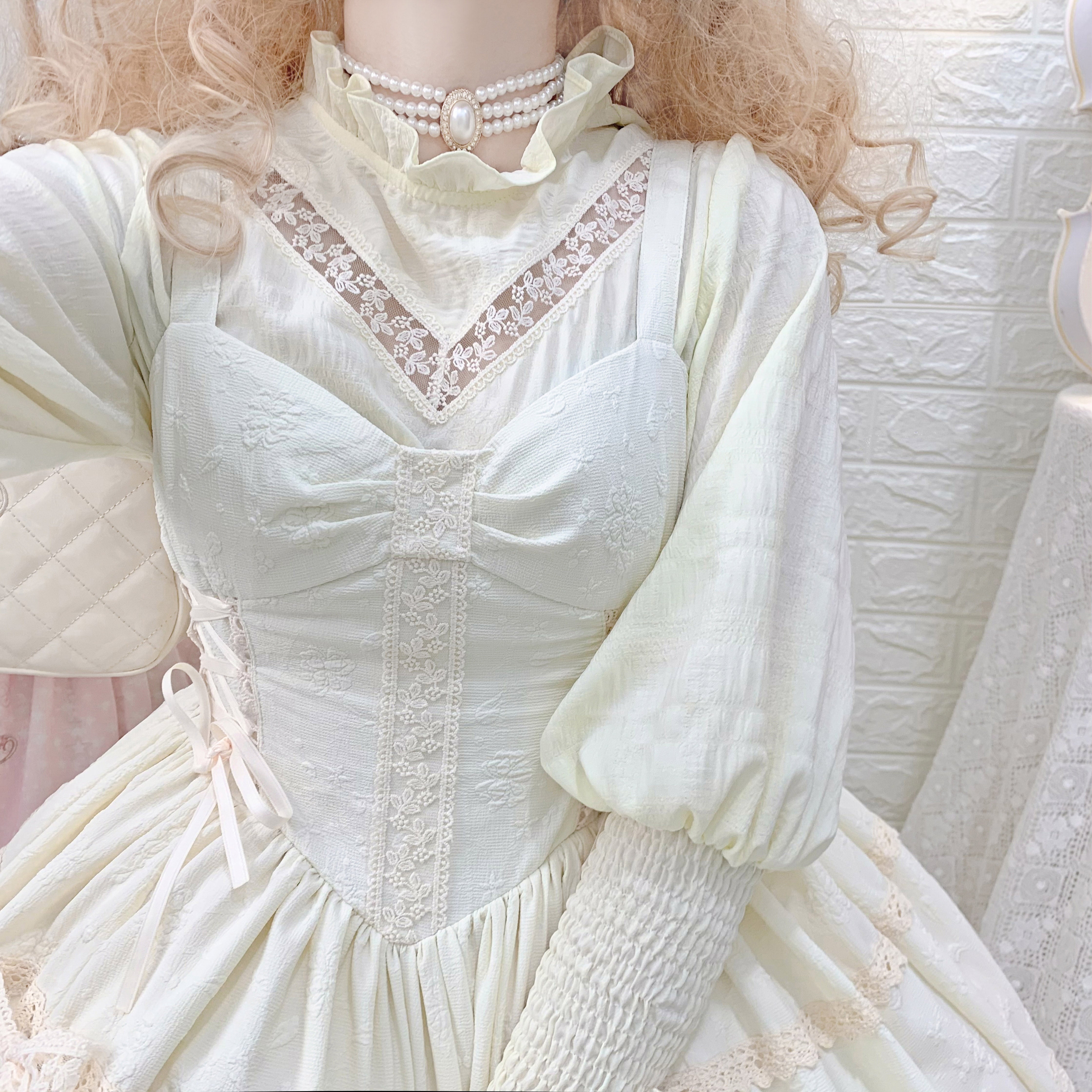 (Buyforme)White Tea Story~Elegant Black and White Lolita JSK and Blouse 13994:174824