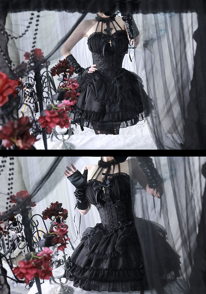 Alice Girl - Cross Maiden - Gothic Lolita Dress, Ballet Halterneck Lolita JSK 104:66987