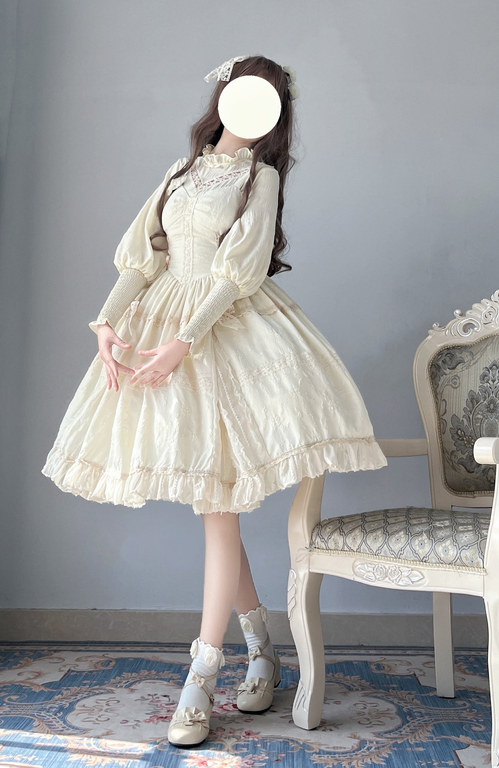 (Buyforme)White Tea Story~Elegant Black and White Lolita JSK and Blouse 13994:174836