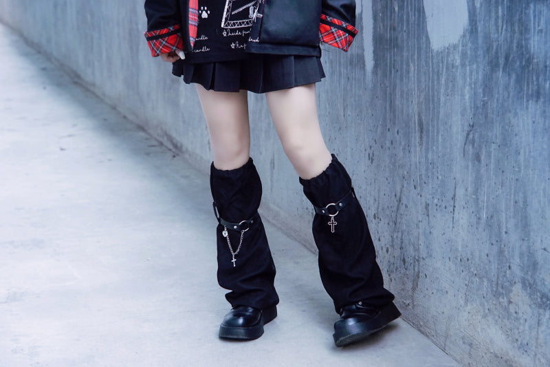 Strange Sugar - Handmade Suede Leather Buckle Gothic Leg Cover